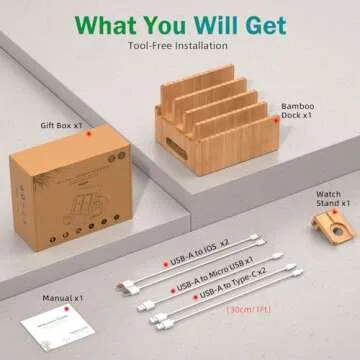 Bamboo Charging Station for Multi Devices - Pezin & Hulin