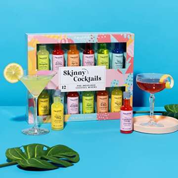 Thoughtfully Cocktails, Skinny Cocktail Mixer Set, Vegan and Vegetarian, Flavors Include Margarita, Moscow and More, Set of 12 (Contains NO Alcohol)