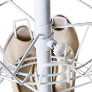 Honey-Can-Do SHO-01197 Shoe Tree with Spinning Handle, White, 4-Tier, 30 lbs