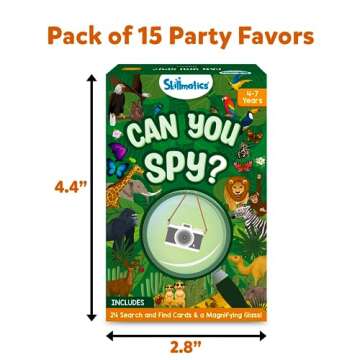 Skillmatics Party Favors (Pack of 15) - Can You Spy Animals Cards Set, Goodie Bag for Kids, Play Sea...