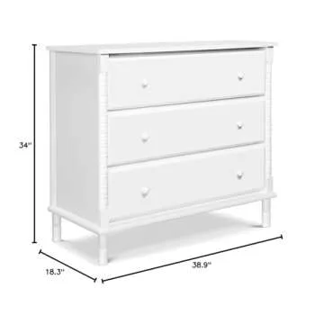Davinci Jenny Lind Spindle 3-Drawer Dresser in White