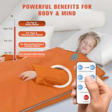 ETE ETMATE Infrared Sauna Blanket, 2 Zone Digital Upgraded Version Zipper Type Professional Detox Silver