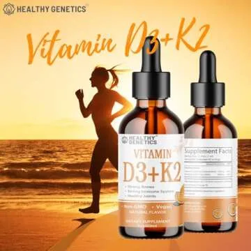Healthy Genetics Liquid Vitamin D3 K2 Drops | 5000IU Boost