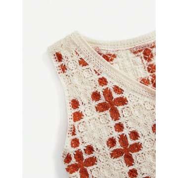 Floerns Women's Argyle V Neck Button Front Cardigan