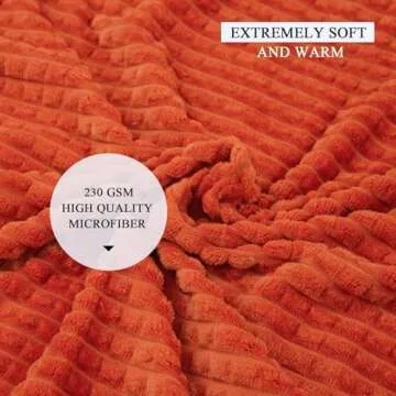 Simple&Opulence Burnt Orange Throw Blanket for Couch-Super Soft Fluffy Blankets for Women 50x70 Inches Cozy Lightweight Fleece Blanket for Home Decor