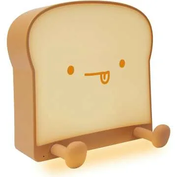 Cute LED Toast Night Light - Rechargeable & Portable