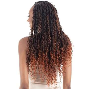 FREE TRESS Shake-N-Go Freetress Synthetic Crochet Braids - 3X Rebel Boho Twist 22" (HTCINNAMON)