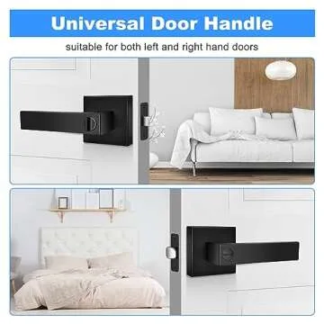 Onateel 6-Pack Modern Black Door Handles for Stylish Interiors