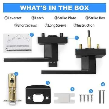 Onateel 6-Pack Modern Black Door Handles for Stylish Interiors