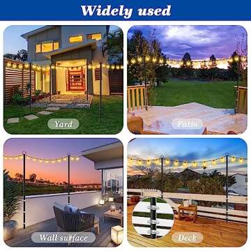 Beizelte 2 Pack 10Ft Outdoor String Light Poles - Heavy Duty Metal for Any Event