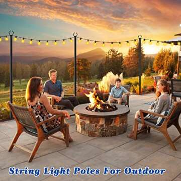 Beizelte 10Ft Outdoor String Light Poles for Events