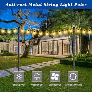 Beizelte 10Ft Outdoor String Light Poles for Events