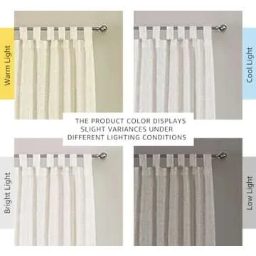 H.VERSAILTEX Natural Linen Tab Top Curtains 84" Length