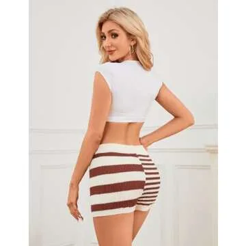 MISSACTIVER Y2K Striped Sweater Shorts for Women