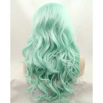 Yinuozhogntian Ombre Green Lace Front Wig for Daily Use