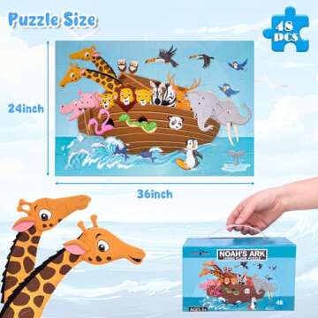 LovesTown Jumbo Animal Floor Puzzle for Kids