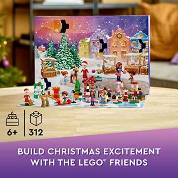 LEGO Friends 2022 Advent Calendar 41706 Building Toy Set; 24 Gifts and Holiday Toys, Including Santa...