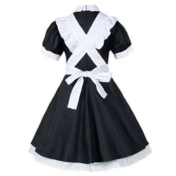 Charming Maid Costume Set with Adjustable Bow Headdress