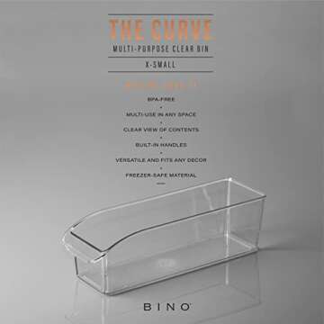 BINO | Plastic Storage Bins, Small | THE CURVE COLLECTION | Multi-Use Organizer Bins | Storage Conta...