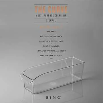 BINO | Plastic Storage Bins, Small | THE CURVE COLLECTION | Multi-Use Organizer Bins | Storage Conta...