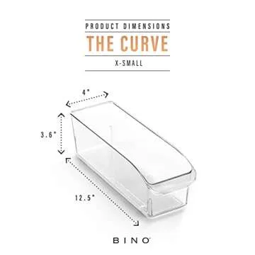 BINO | Plastic Storage Bins, Small | THE CURVE COLLECTION | Multi-Use Organizer Bins | Storage Containers Kitchen, Pantry and Home Organization | Fridge Organizers | Pantry Organization and Storage