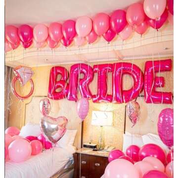 Pink Balloons Metallic Pink Balloon, 50Pcs 12Inch Hot Pink Chrome Pink Latex Balloons Baby Pink Balloons and Dark Magenta Pink Balloons for Birthday Baby Shower Princess Party Decorations