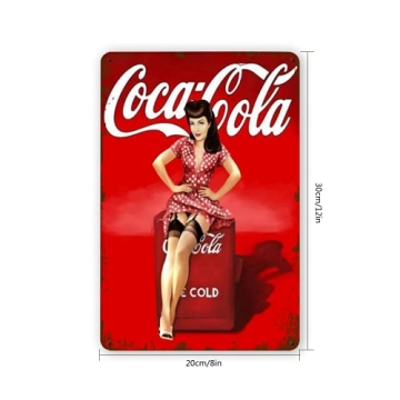 Coca Cola Vintage Pinup Girl Metal Tin Sign Decor