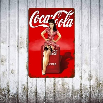 Coca Cola Vintage Pinup Girl Metal Tin Sign Decor