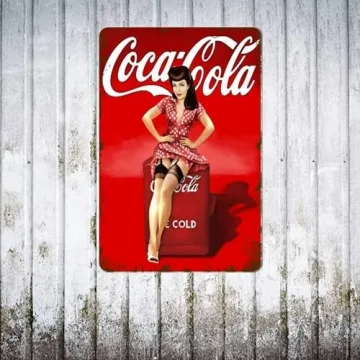 Coca Cola Vintage Pinup Girl Metal Tin Sign Decor