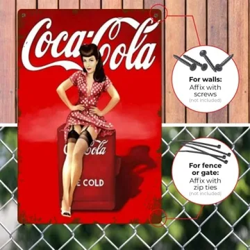 Coca Cola Vintage Pinup Girl Metal Tin Sign Decor