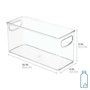 Idesign Linus Bpa-Free Plastic Stackable Organizer Storage Bin With Handles For Kitchen, Pantry, Bat...
