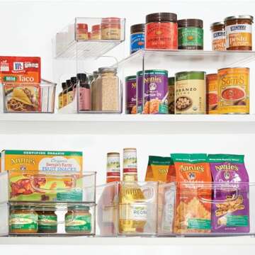 Idesign Linus Bpa-Free Plastic Stackable Organizer Storage Bin With Handles For Kitchen, Pantry, Bathroom, Small,10” X 4” X 5”