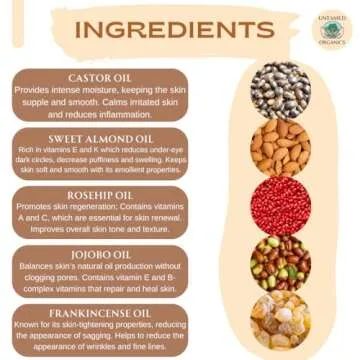 Untamed Organics Youth Elixir - Roll On Facial Serum For Under Eyes and Face with Certified Organic, Cold Pressed, Hexane Free Castor, and Frankincense Oil - Miracle Anti-Aging Oil 10mL