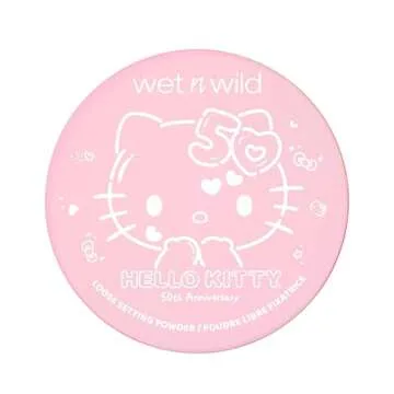 wet n wild Hello Kitty Loose Setting Powder, Ultra-Fine for Shine Control, Brightening & Revitalization, Soft-Sheer Pink Shade, Cruelty-Free & Vegan
