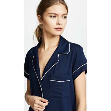 Eberjey womens Gisele Short Pj Pajama Set, Navy/Ivory, Small US