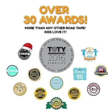 PlayTape Road Tape - 30ft Roll + Curves for Toy Cars