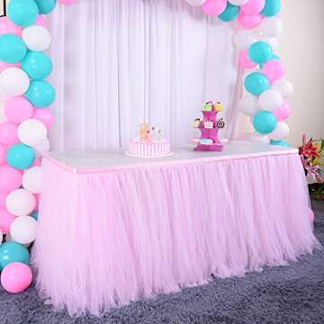 HBB Kids Tutu Tulle Table Skirt for Girls' Parties