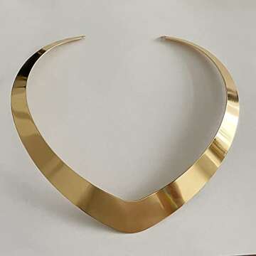 KURTCB Statement Princess Jewelry Set Gold Choker Necklace Wide Arm Cuff Band Bracelet Teardrop Hoop Earrings Halloween Jasmine Costume Set for Women Cosplay Party Gift