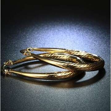 KURTCB Statement Princess Jewelry Set Gold Choker Necklace Wide Arm Cuff Band Bracelet Teardrop Hoop Earrings Halloween Jasmine Costume Set for Women Cosplay Party Gift