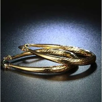 KURTCB Statement Princess Jewelry Set Gold Choker Necklace Wide Arm Cuff Band Bracelet Teardrop Hoop Earrings Halloween Jasmine Costume Set for Women Cosplay Party Gift