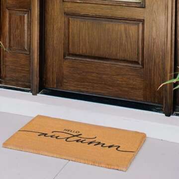 THEODORE MAGNUS Fall Door Mat – Coir Doormat for Outdoor Entrance, Durable Welcome Mat with Non-Sl...