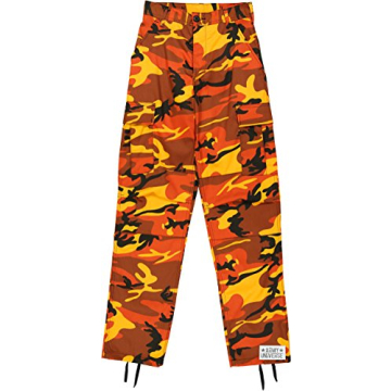Stylish Army Universe Orange Camouflage Cargo BDU Pants for Men and Women