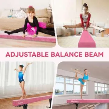 FBSPORT 8ft Adjustable Balance Beam: High and Low Floor Beam Gymnastics Equipment for Kids/Adults,Gymnastics Beam for Training,Practice, Physical Therapy and Professional Home Training with Legs