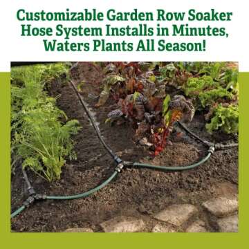 Gardener's Supply Company Snip-n-Drip Irrigation Kit | Outdoor Customizable Self-Watering Sprinkler Soaker Hose System | Supplys 4 25 Foot Garden Rows