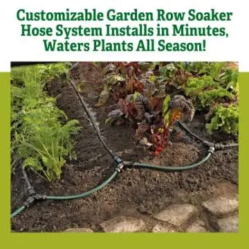 Gardener's Supply Company Snip-n-Drip Irrigation Kit | Outdoor Customizable Self-Watering Sprinkler Soaker Hose System | Supplys 4 25 Foot Garden Rows
