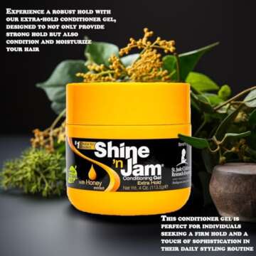 Shine N Jam Conditioning Gel Extra Hold 4 Ounce with Bonus two packs of patches - Styling and Care Set