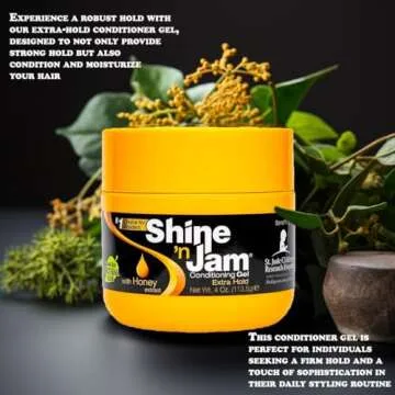 Shine N Jam Conditioning Gel Extra Hold 4 Ounce with Bonus two packs of patches - Styling and Care Set