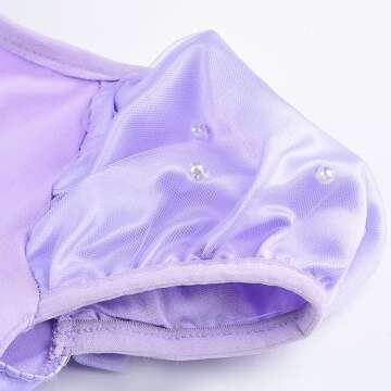 JerrisApparel Girls Princess Costume Floor Length Christmas Party Dress up (5, Lilac with Accessories)