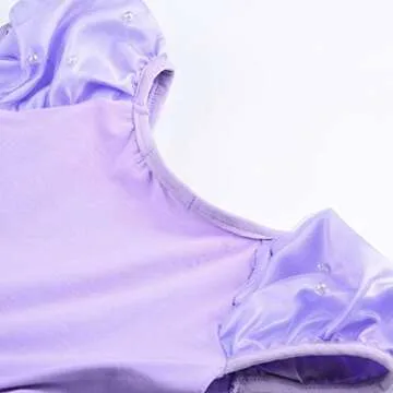 JerrisApparel Girls Princess Costume Floor Length Christmas Party Dress up (5, Lilac with Accessories)