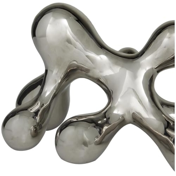 CosmoLiving Abstract Decorative Sculpture in Silver